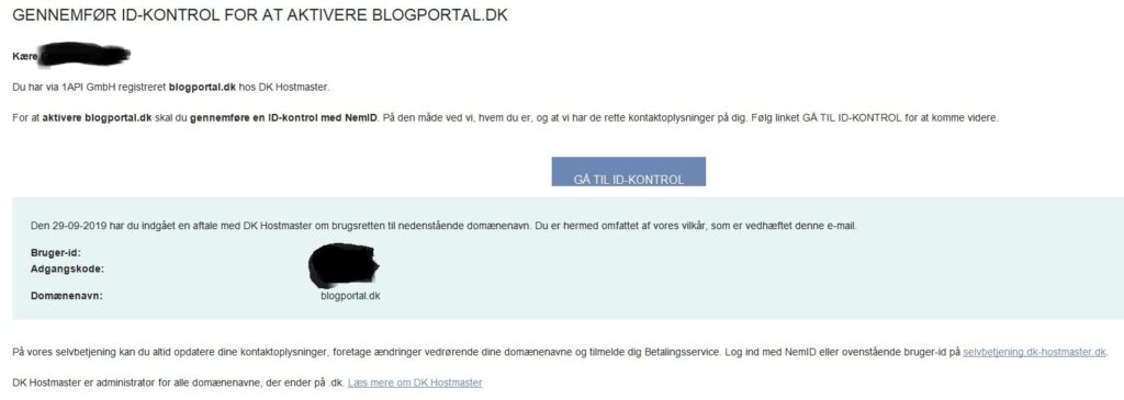 aktiver domæne