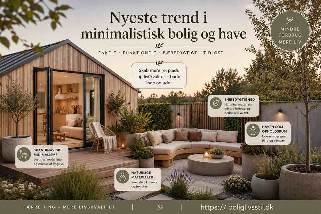 Nyeste trend i minimalistisk bolig og have i 2026